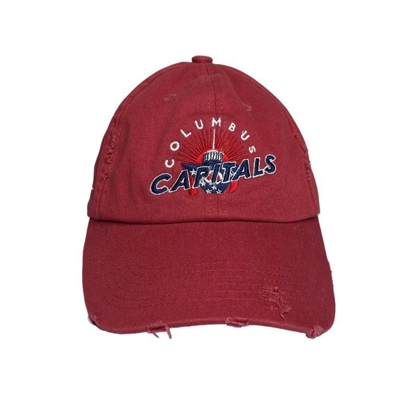 District Columbus Capitals Armature Hockey Baseball Hat Red Distressed Size OS - Picture 1 of 10